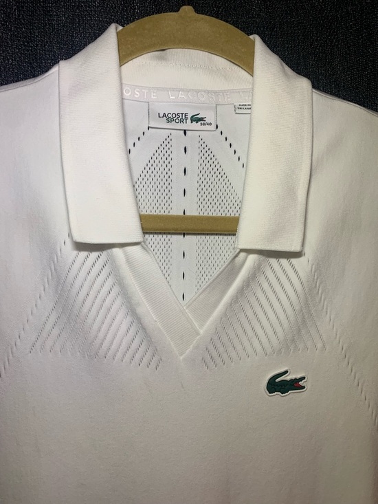 Gorgeous White Lacoste Crocodile Sleeveless V‑Neck Pleated Tennis Dress, Golf, M - Picture 4 of 5